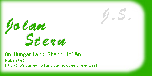 jolan stern business card